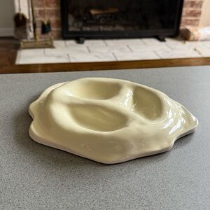 Handmade Cream Ceramic Dish